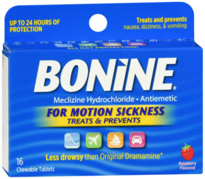 Bonine Motion Sickness Chewable Tablets Raspberry