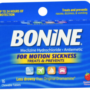 Bonine Motion Sickness Chewable Tablets Raspberry