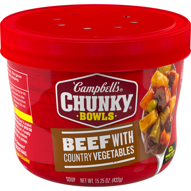 Campbell's Chunky Beef with Country Vegetables Soup, 15.25 oz 1 Campbell's Chunky Beef with Country Vegetables Soup, 15.25 oz